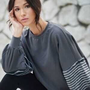 Young Fabulous & Broke On The Road Bella Faux Fur Sleeve Sweatshirt Medium